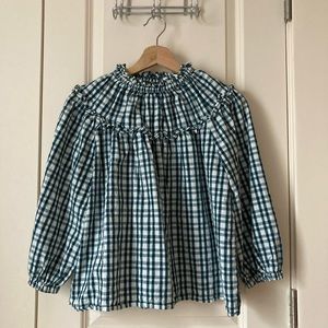 Ruffle Plaid Top